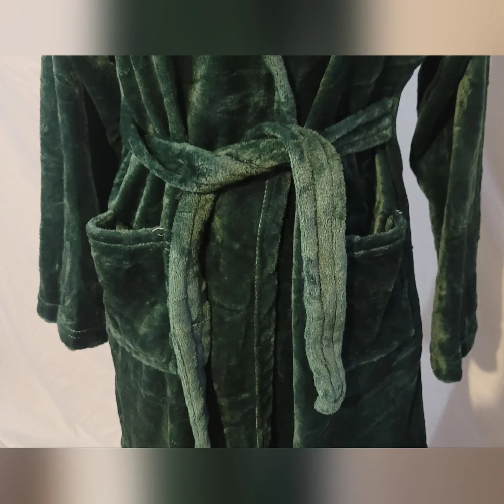 Doctor Unicorn, Dark Green Kids Fleece Hooded Robe with Belt, 10-11 Y, NWOT